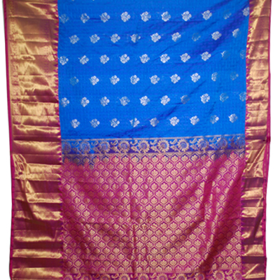 "Ananda Blue Kanchi fancy silk saree NSHR-1 (with Blouse) - Click here to View more details about this Product